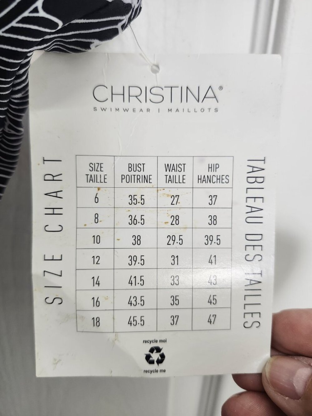 Christina Crossover Black Floral Bathing Suit Top 18 - Picture 3 of 6